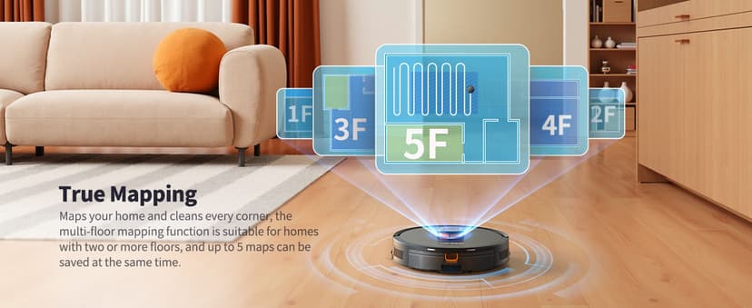 Robot Vacuum and Mop, Self-Emptying Robot Vacuum Cleaner with 5000Pa Suction, Laser Navigator with Smart Mapping Robotic Vacuums, 150Mins Runtime,Schedule,App Alexa Control for Carpet/Pet Hair,Q10 pro