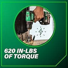 Metabo HPT 18V MultiVolt 1/2" Cordless Brushless Driver Drill Kit, High Power Drill Set with Bag, 2 Lithium-Ion Metabo Batteries and Charger, Compact Lightweight Power Driver, DS18DEX