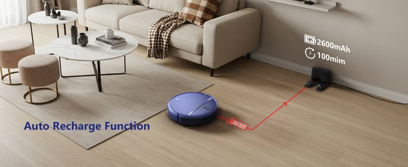 Robot Vacuum and Mop Combo, WiFi/App/Voice, Robotic Vacuum Cleaner with Schedule, 2 in 1 Mopping Robot Vacuum with Water Tank and Dustbin, Self-Charging, Slim, Ideal for Hard Floor, Pet Hair, Carpet