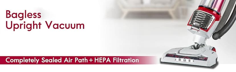 Kenmore DU2015 Bagless Upright Vacuum Lightweight Carpet Cleaner with 10’Hose, HEPA Filter, 4 Cleaning Tools for Pet Hair, Hardwood Floor, Red