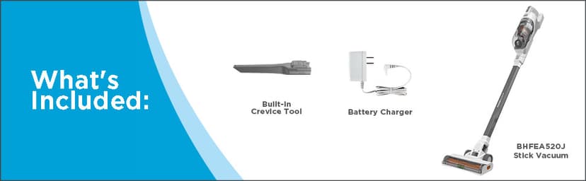 BLACK+DECKER POWERSERIES+ 20V MAX Cordless Stick Vacuum Cleaner with LED Floor Lights, Lightweight, Multi-Surface (BHFEA520J) , Gray