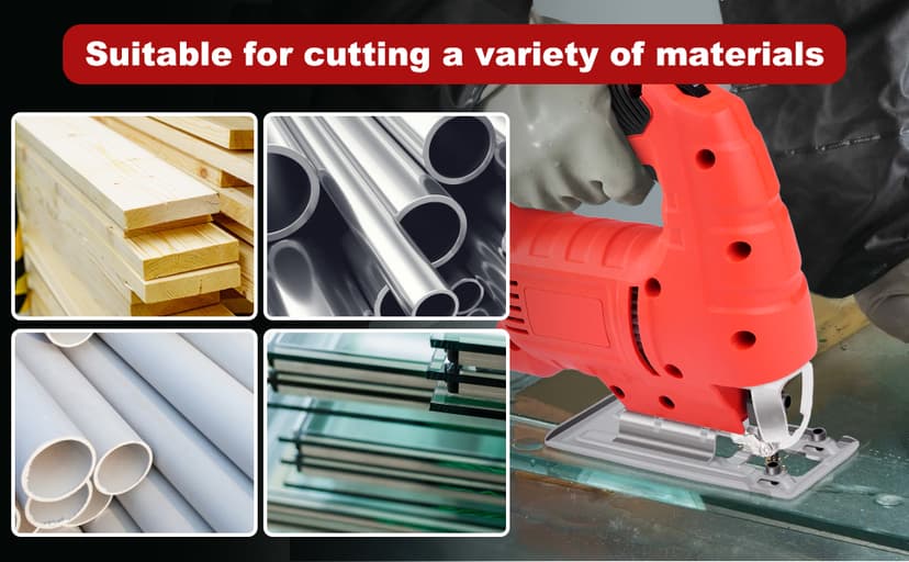 Corded Jigsaw, 800W Brushless Jig Saw Tool Electric Power Cutter with 6 Variable Speed, 0°-45° Bevel Cuts, 3 Position Orbital Action for Straight Curve Circle Cutting