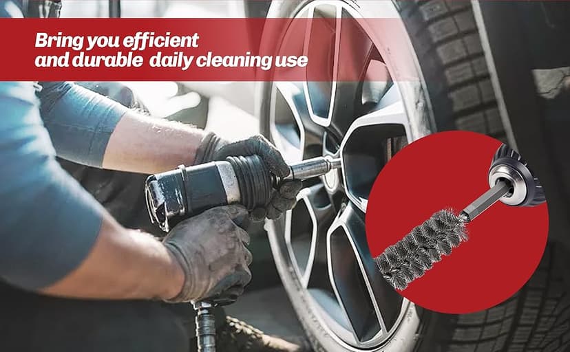 6PCS 304 Stainless Steel Bore Brush Copper Pipe Cleaner, Twisted Wire Drill Brush,1/4 Inch Hex Shank S2 Steel Handle, for Power Drill Plumbing Tools