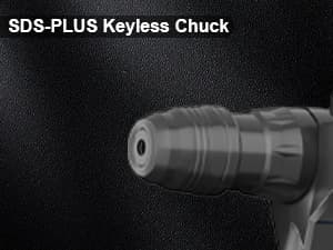 AZZUNO 1-1/4" SDS-Plus 15Amp Heavy Duty Rotary Hammer Drill, 4 Functions, for Drilling in Concrete, Brick and Stone, Includes Chisel and Drill Bits