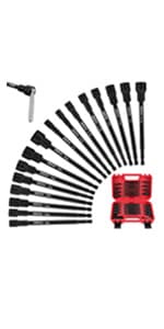 12-Piece Magnetic Nut Driver Set - Premium Impact Power Hex Nut Driver Drill Bit Master Kit, SAE & Metric, 1/4-Inch Quick-Change