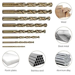 Cobalt Drill Bit Set 29-Piece M35 Cobalt Steel Metal Drill Bits Durable Round Shank Drill Sets for Steel, Wood Plastic Sheet Metal – Includes Practical Cup-Type Holder (29pcs Cobalt)