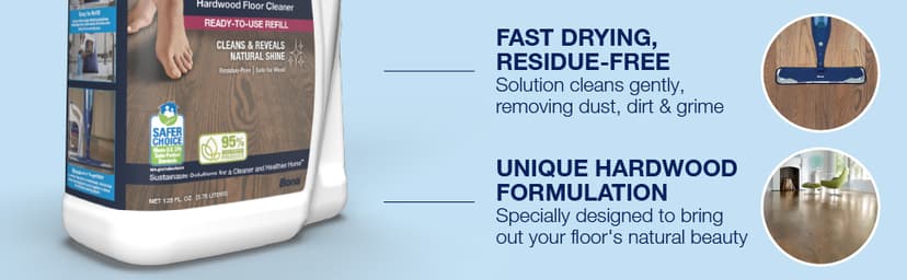 Bona Hardwood Floor Cleaner Refill - 128 fl oz - Unscented - Refill for Bona Spray Mops and Spray Bottles - Residue-Free Floor Cleaning Solution for Wood Floors