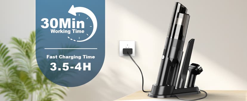 Handheld Vacuum Cordless, Portable Car Vacuum with 2-Speed, 10KPA Powerful Suction Vacuum Cleaner with Charging Dock, Lightweight 4-in-1 Mini Hand Held Vacuum for Car Home Pet Office and Pet Hair 115B