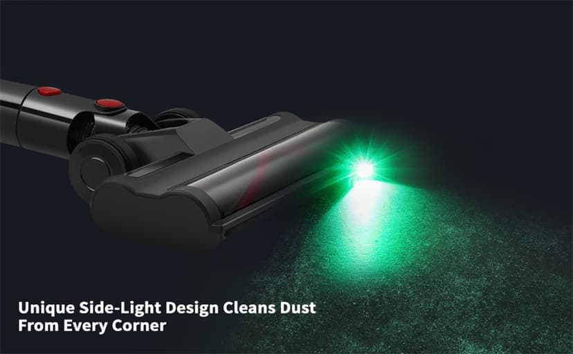 Vacuum Cleaners for Home, Lightweight Cordless Vacuum Cleaner for Hard Carpet, Hard Floor, Pet Hair, 30Kpa Vacuum Cleaner with HEPA Filter, Side Light, Max 55 Mins, Full Touch Screen