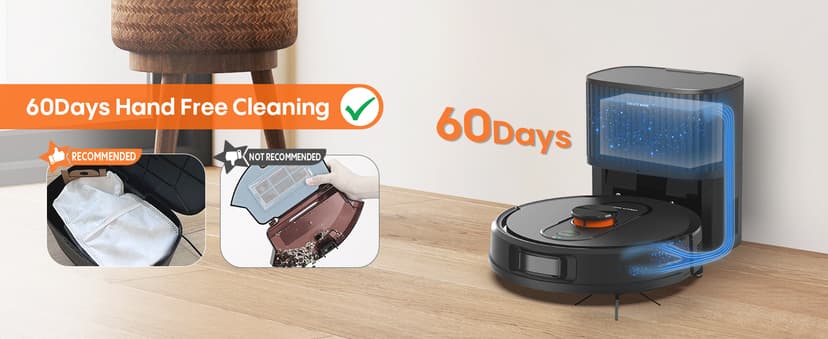 Robot Vacuum and Mop Combo,Robotic Vacuum Self Emptying,Home Mapping, Schedule,No-Go Zones,Wi-Fi/App/Alexa,Perfect for Pet, Hard Floors, Carpet