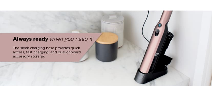 Shark WANDVAC Cordless Hand Vac, Lightweight, Portable at 1.4 lbs., Powerful Suction, Charging Dock, One-Touch Empty for Car & Home, Multi-Surface Pet Tool & Duster Crevice Tool, Rose Gold, WV201RGBRN