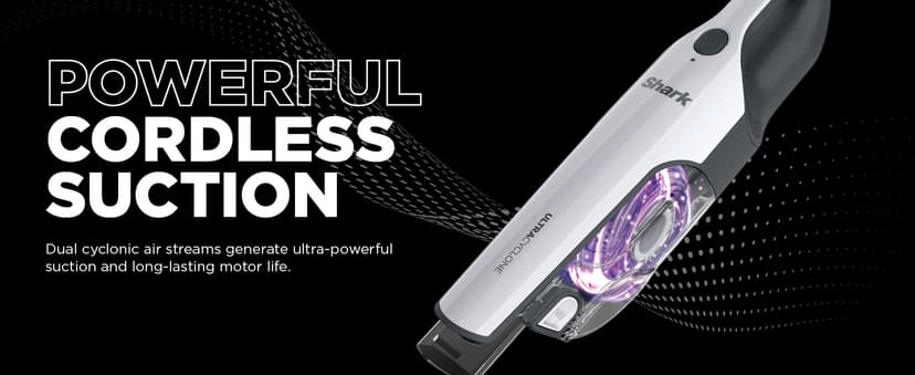 Shark CH963AMZ 2-in-1 Pet Pro Cordless Handheld Vacuum Ultracyclone System, Lightweight and Portable for Car and Home, Rechargeable, Washable Filter, XL Dust Cup, Crevice Tool & Scrubbing Brush, White