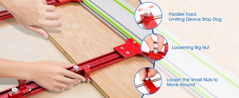 Parallel Guide Rail System, Aluminum Alloy Rail System Circular Saw Track Set, Circular Saw Track Guide, Fixed Guide Rail Bracket Auxiliary Tools for Electric Circular Saw