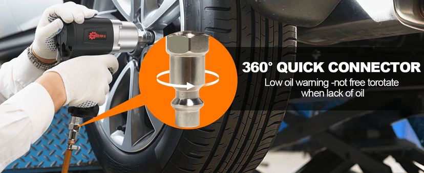 Air Impact Wrench 1/2" - 1/2 Inch Impact Gun 1/2 Drive, 1500Ft-lbs, 8000RPM High Torque Impact Wrench, Weight 4.74 lb, 1/2 Air Impact Gun for Auto Repair, Tire Shop