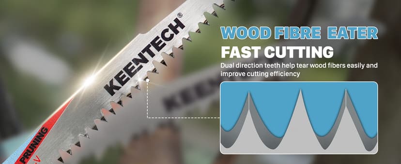 KEENTECH 6 Inch Cr-V Reciprocating Saw Blade 5-Pack for Cutting Wood, Engineered Wood, PVC Piping, Drywall, 6 TPI Fleam Ground Teeth, Compatible with Milwaukee Sawzall and Other Reciprocating Saws