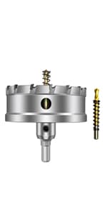 ASNOMY 12PCS TCT Hole Saw Kit for Hard Metal, 5/8"-2-1/8" Inch Tungsten Carbide Tipped Hole Cutter Set with Titanium-Plated Pilot Drill bit for Metal, Stainless Steel, Iron, Wood, Plastic