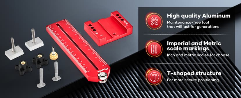 Saker Thin Rip Jig Table Saw Jig Guide, Making Repetitive Narrow Strip Cuts, Fit for 3/4" x 3/8" Slots, for Table Saw Band Saw Router Table