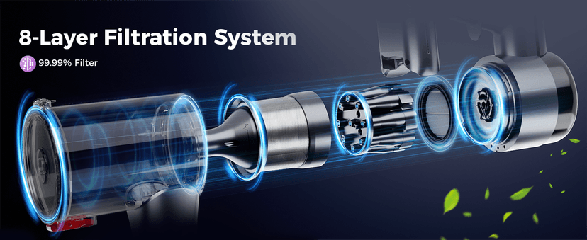 Cordless Vacuum Cleaner, 500W/40Kpa/60Mins Vacuum Cleaners for Home, Anti-tangle Stick Vacuum with Self-Standing, Wall Mount Charging, LDE Display, Wireless Vacuum for Carpet Pet Hair Hardfloor