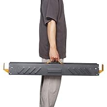 FORUP 2 Pack Heavy Duty Folding Portable Saw Horses Table, 1322 Lbs Load Capacity Metal Saw Horse with Fast Open Legs and Easy Grip Handle for Woodworking, Dark Grey & Yellow