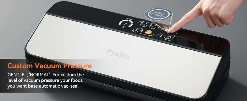 Vacuum Sealer Machine, Food Sealer Machine 80KPA Automatic 8-IN-1 for Food Saving Dry/Moist Mode with Build-in Cutter&Storage, Digital Countdown, Air Suction Hose, 2 Roll-Bags, 11 Vacuum Bags