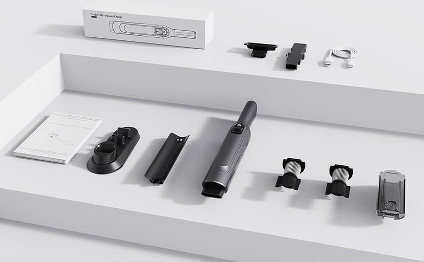 Handheld Vacuum Cordless, Lightweight 1.4lb with Powerful Suction, Charging Dock, Single Touch Empty and Detachable Dust Cup (Frosted Silver)