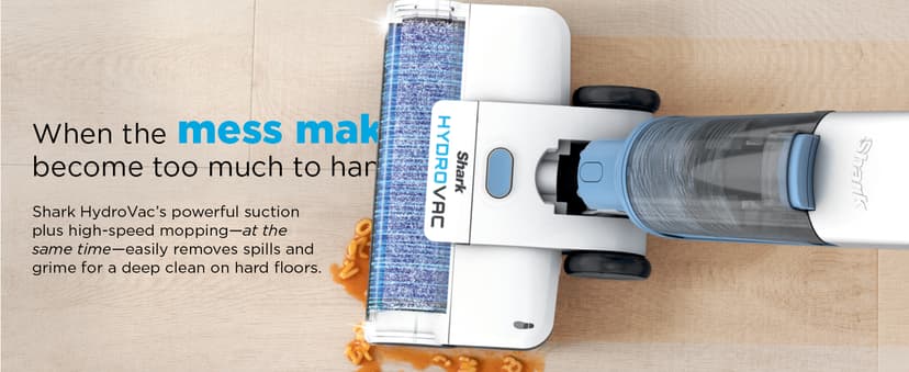 Shark WD201 HydroVac Cordless Pro XL 3-in-1 Vacuum, Mop & Self-Cleaning System with Antimicrobial Brushroll* & Solution for Multi-Surface, Hardwood, Tile, Marble & Area Rugs, Pure Water