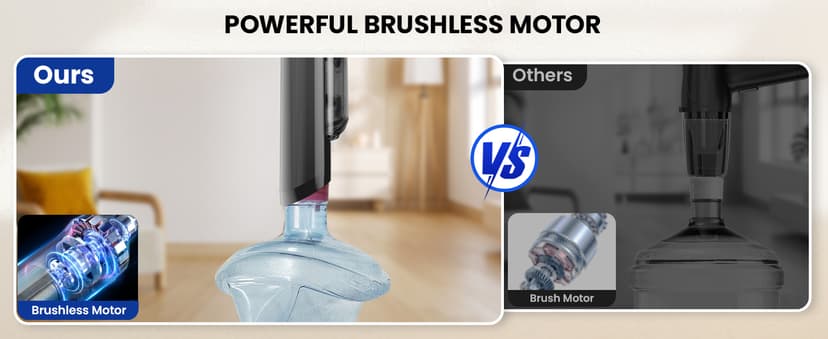 Cordless Handheld Vacuum, 24Kpa Strong Suction Car Vacuum with Brushless Motor, Charging Dock, 2in1 Flat Nozzle, Sofa Brush, 1.5lb Portable HandHeld Vacuum with 2-Speed for Home, Car, Pet, Office