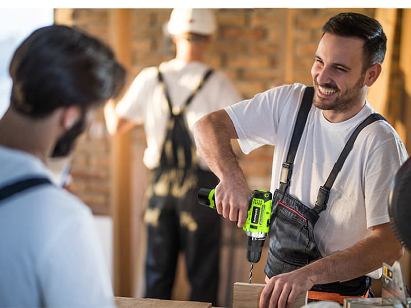 GardenJoy Cordless Power Drill Set: 12V Electric Drill with Battery and Charger, 65pcs Acessories, 3/8"Keyless Chuck, 2 Variable Speed, 24+1 Position, Compact Drill Driver Kit for Home & DIY Project