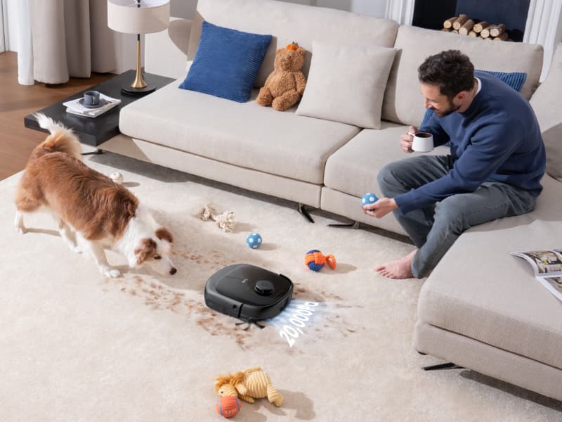 eufy E28 Omni Robot Vacuum and Mop Combo,HydroJet System,with Portable Deep Cleaner for Carpet,20,000Pa Turbo Suction,Zero-Tangling,Corner to Edge Deep Cleaning,with auto All-in-One Station