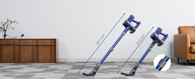 YONNDER Cordless Vacuum Cleaner 40KPA, 6-in-1 Lightweight & Detachable Battery, Powerful Suction for Home, 6-Stage Filtration, Tangle-Free V-Shaped Brush, for Hard Floor/Carpet/Pet Hair