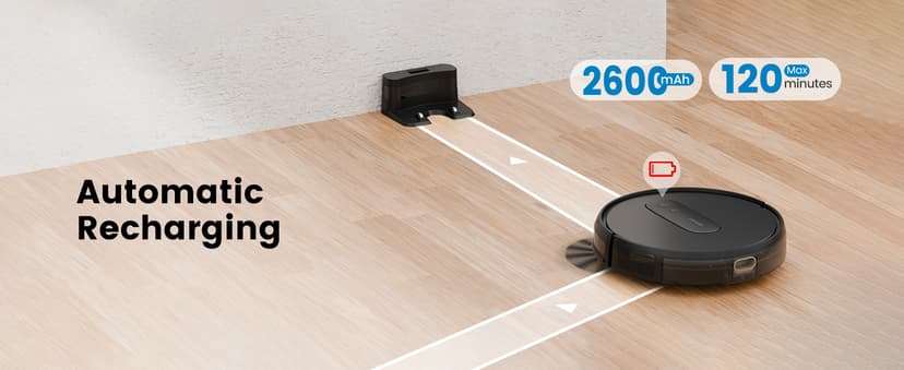 AIRROBO Robot Vacuums with 2800Pa Suction, 3-inch Slim Body, Gyroscope Navigation, Remote & App Control, 600ML Dustbin, Automatic Recharge – Ideal Robot Vacuums Cleaner for Homes