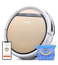 ILIFE V5s Plus Robot Vacuum and Mop Combo, Works with 2.4G WiFi, Alexa/App/Remote Control, Automatic Self-Charging Robotic Vacuum Cleaner, for Pet Hair, Hard Floor, Low Carpet (V5s Pro Upgraded)