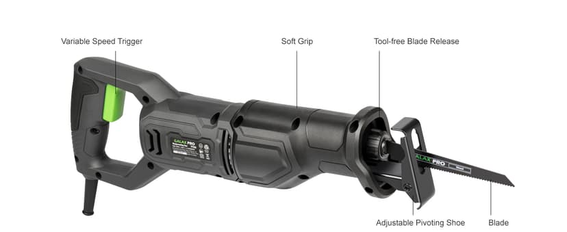 GALAX PRO 120V Reciprocating Saw, 6.0 Amp Variable Speed Corded Reciprocating Saw with1-1/8" Stroke Length, 2800RPM and 6" Max for Wood, Metal, PVC Pipe Cutting