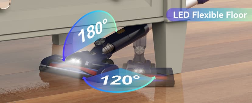 Cordless Vacuum Cleaner, 6-in-1 Multifunction Cordless Vacuum, 210W Powerful Vacuum Cleaner, 6 Cell 2200mAh Stick Vacuum Cordless Rechargeable for Home (Indigo)