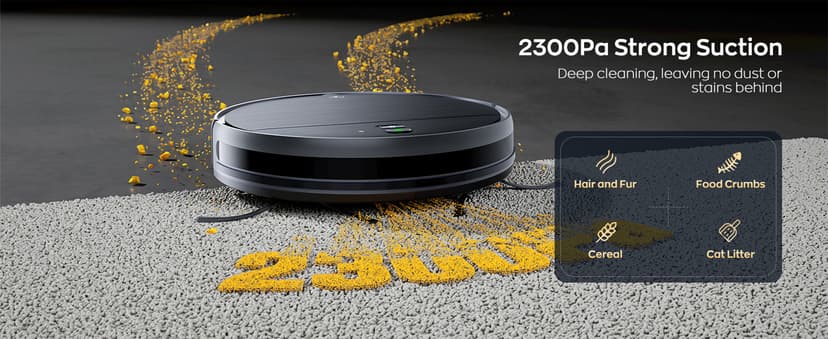 Robot Vacuum and Mop Combo, 2 in 1 Robotic Vacuums Cleaner with WiFi/App, Robot Vacuum with Water Tank, Strong Suction, Schedule, Self-Charging, Quiet, for Hard Floor, Pet Hair, Low Pile Carpet