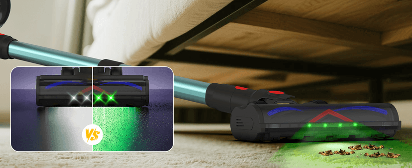 Cordless Vacuum Cleaner,550W/45KP/60Mins Stick Vacuum Cordless Rechargeable for Home/CarPet/Pet Hair/Floor-3 Suction Modes,Smart Screen&Headlight,Self-Standing,Removable Battery,Lighweight,Anti-Tangle