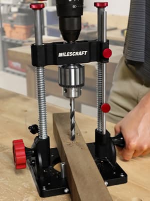 Milescraft 1348 Drill Mate PRO – Heavy-Duty Portable Drill Press Drilling Guide, ½” Chuck, Precision Drilling Jig Attachment for Drilling Angled or Straight Holes, Adjustable Drill Guide Attachment