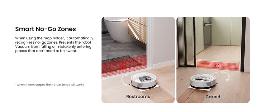 Lefant M320 Robot Vacuum with Mop Combo, 6500Pa Powerful Suction, 210 Mins Runtime, Slim, 800ml Visible Dustbin, Carpet Detection, Alexa Voice Control, Ideal for Hard Floor and Pet Hair, White